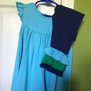 Size 4 dresses and ruffle capris-new or euc